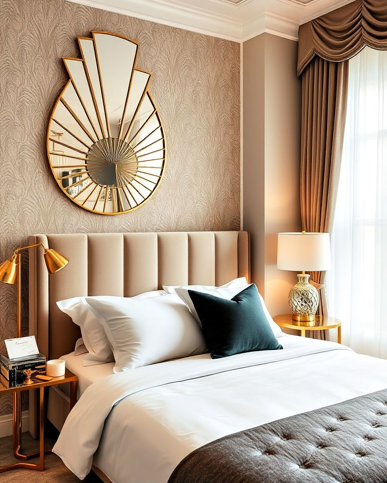 art deco accents bedroom