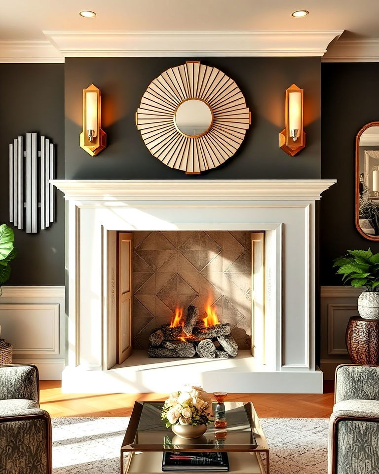 art deco sconces for fireplace