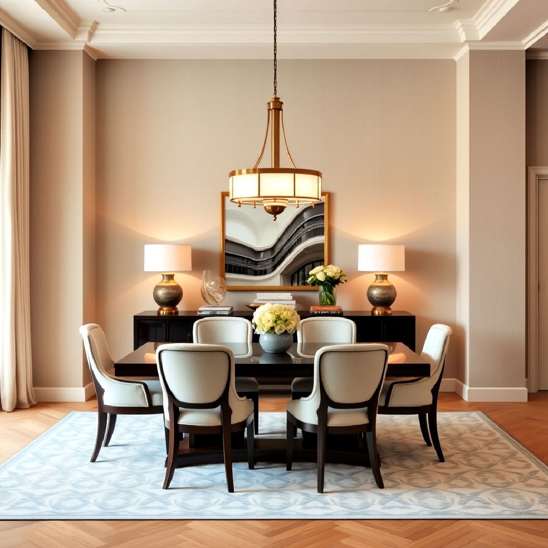 art deco symmetry dining room