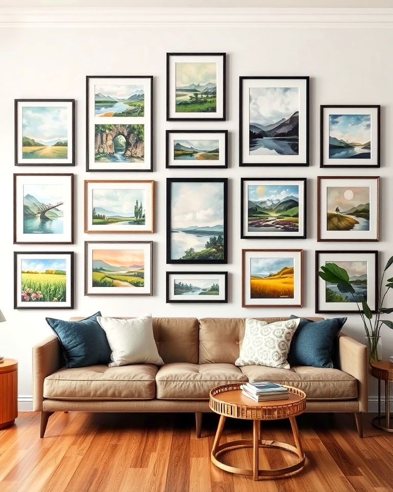 art led theme gallery wall