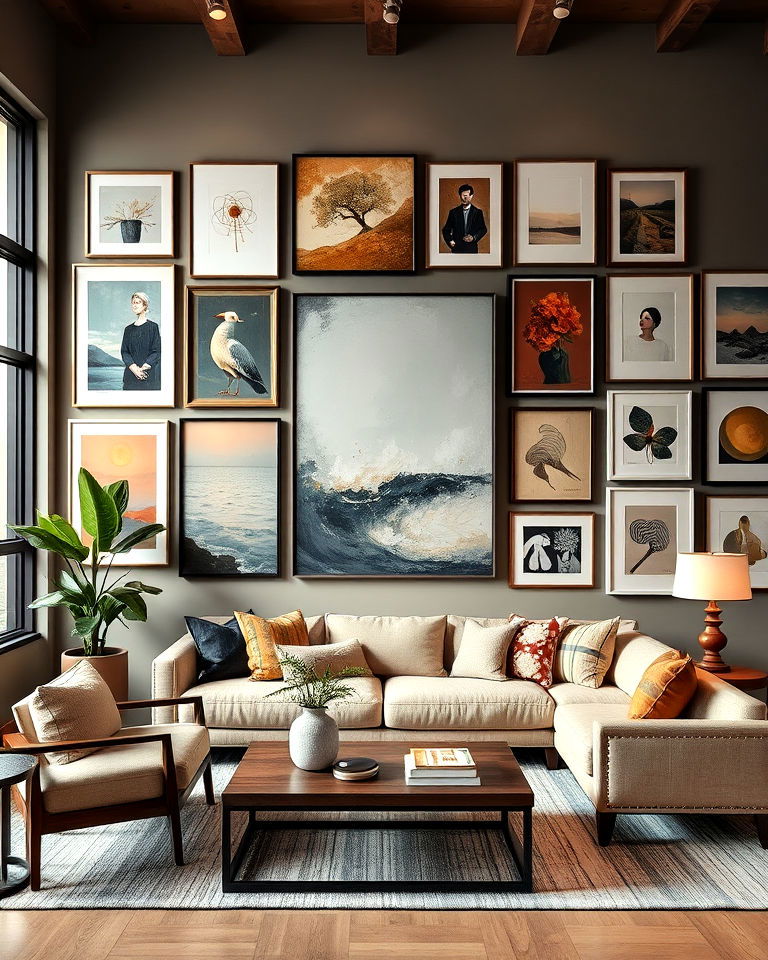 artful walls maximalist living room