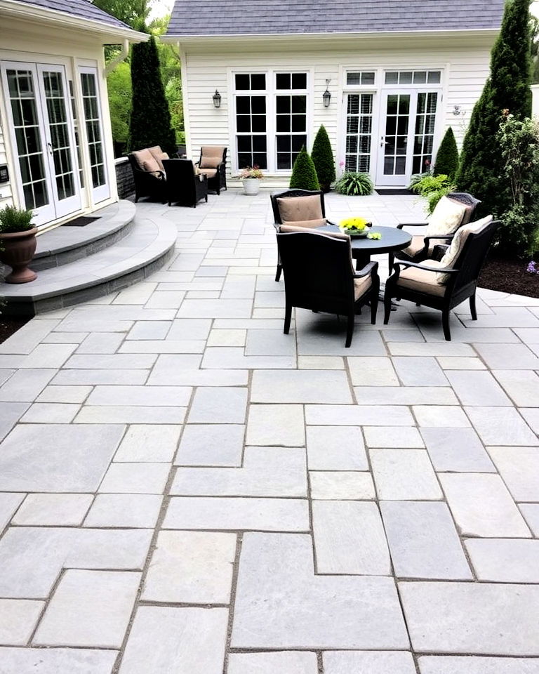 ashlar stone stamped concrete patio
