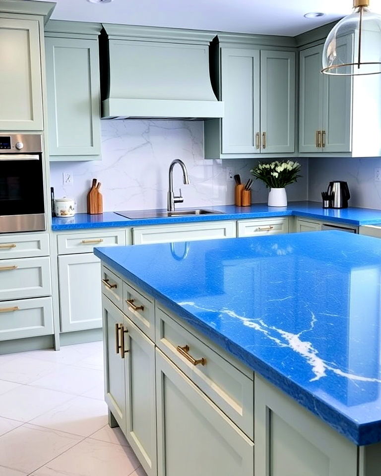 azure blue quartz countertops