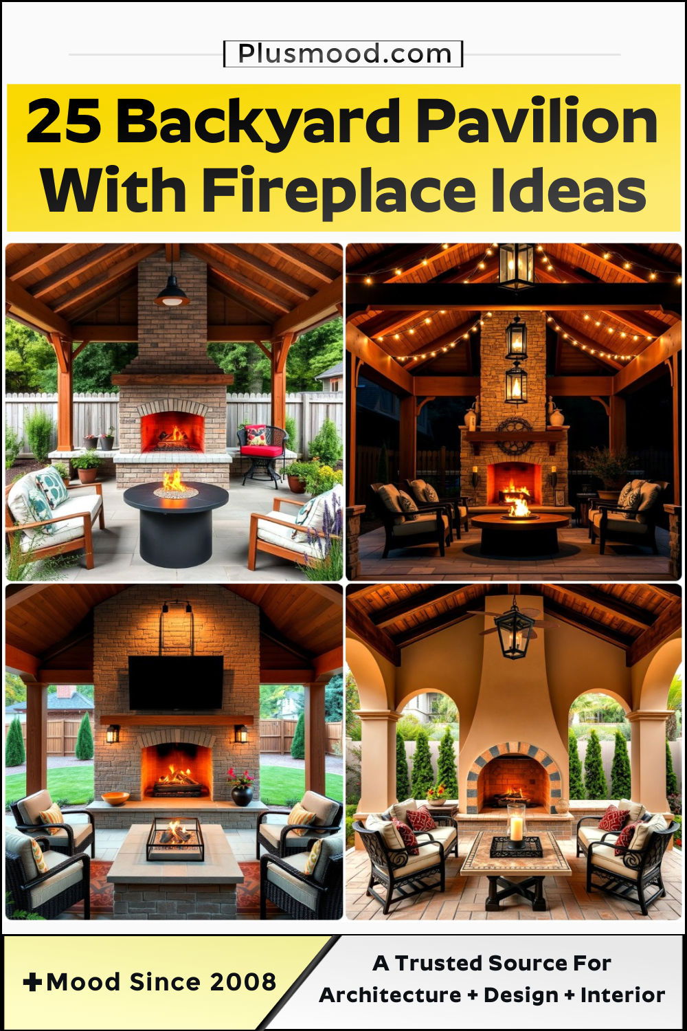 backyard pavilion with fireplace and inspiration