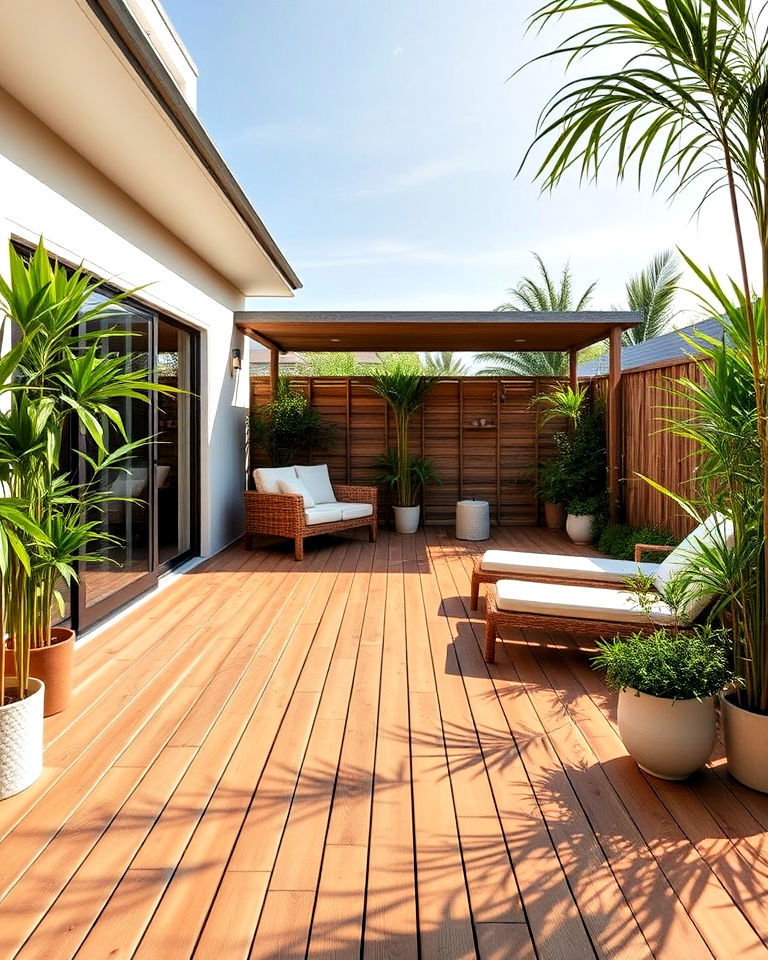 bamboo decking patio floor