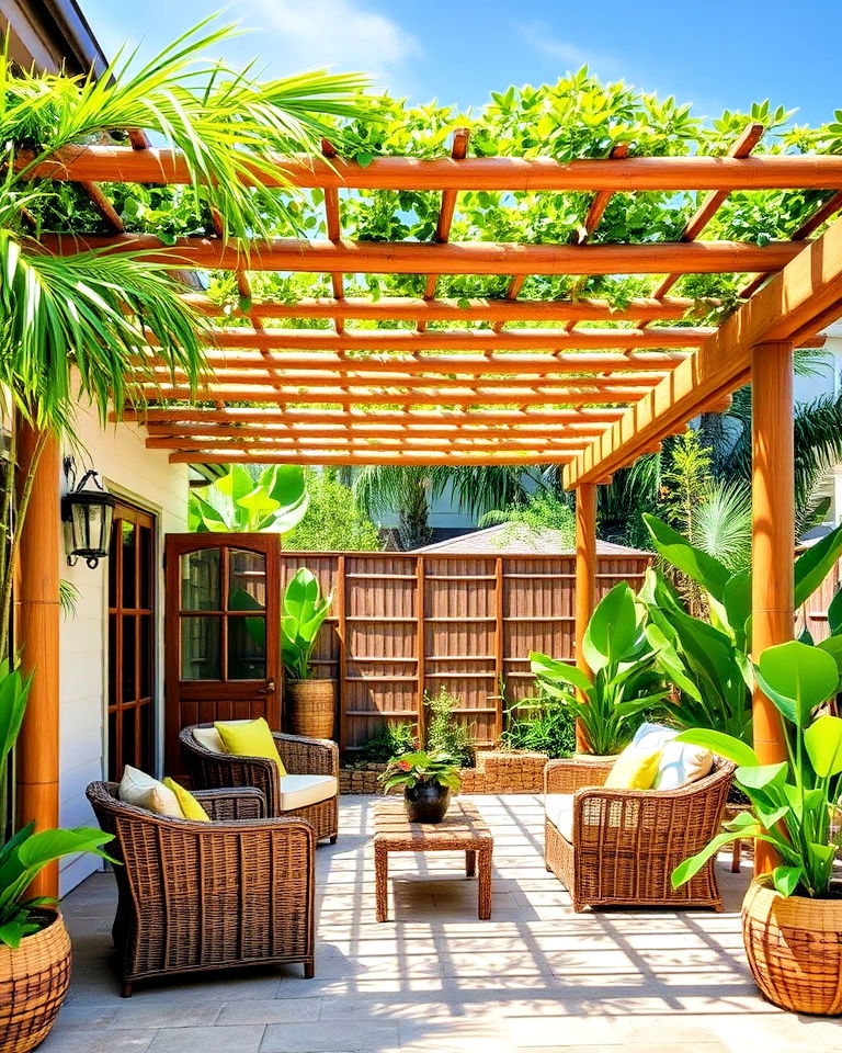 bamboo pergola for a tropical vibe