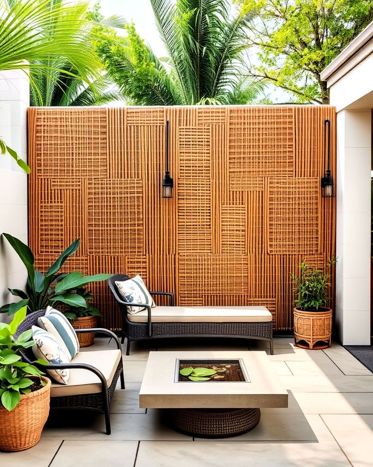 bamboo screen patio wall