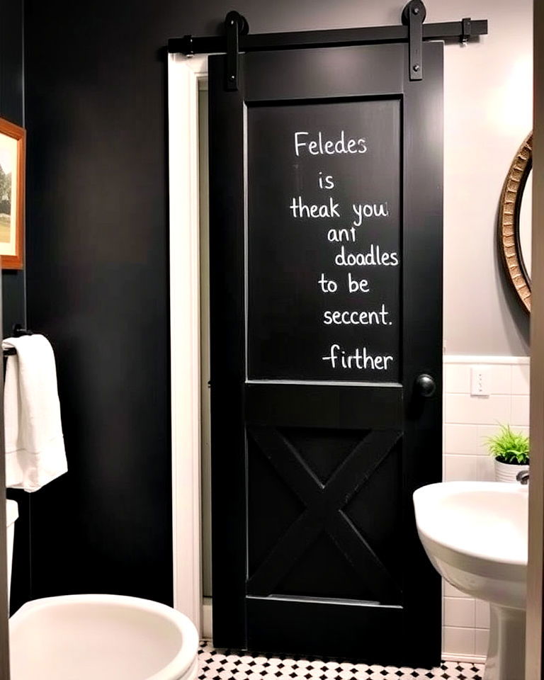 barn door with chalkboard paint