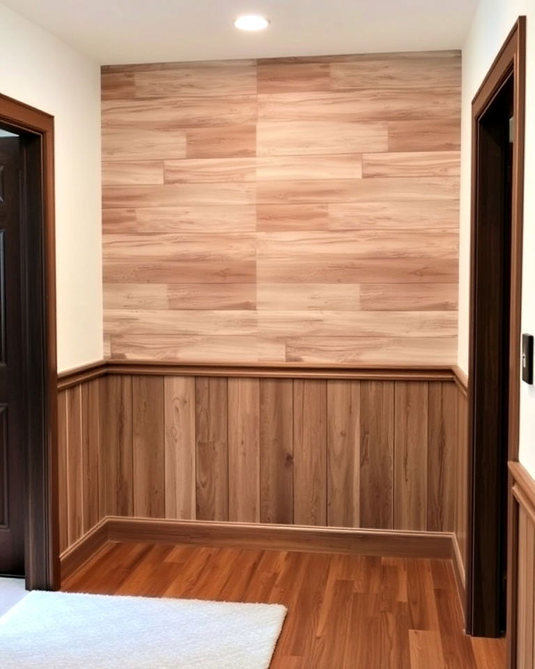 barnwood wainscoting accent wall for hallway