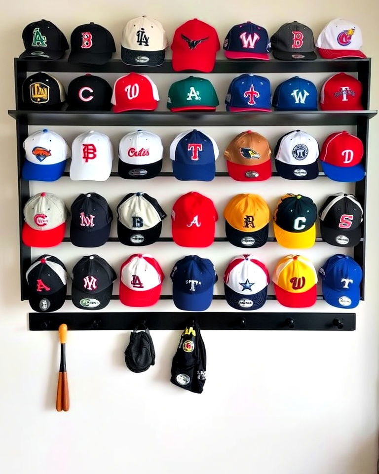 baseball cap display wall