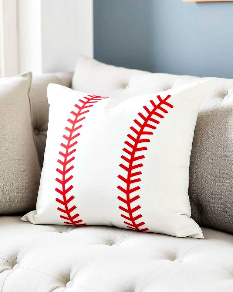 baseball stitch throw pillows