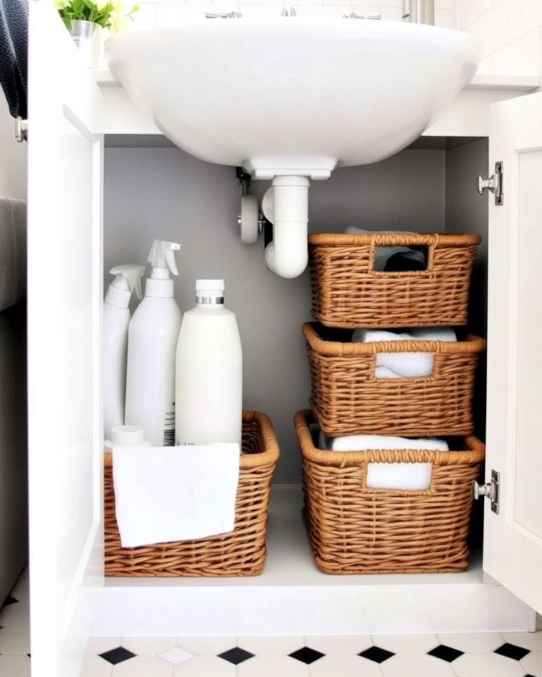 baskets under the sink