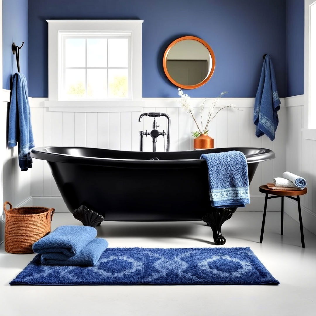 bathroom black freestanding tub