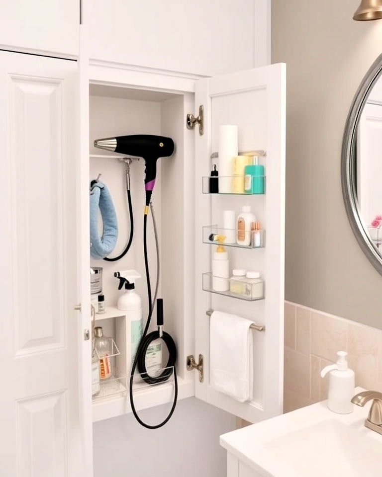 bathroom cabinet door organizers