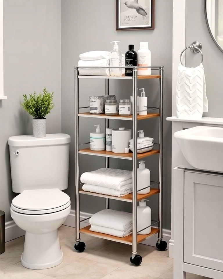 bathroom rolling cart