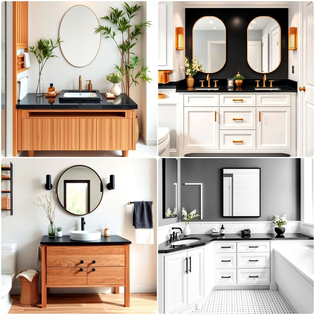 25 Bathrooms with Black Countertops for Any Home