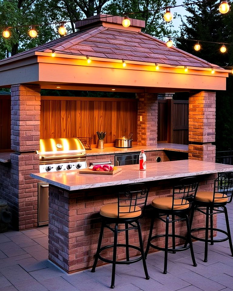 bbq with outdoor bar