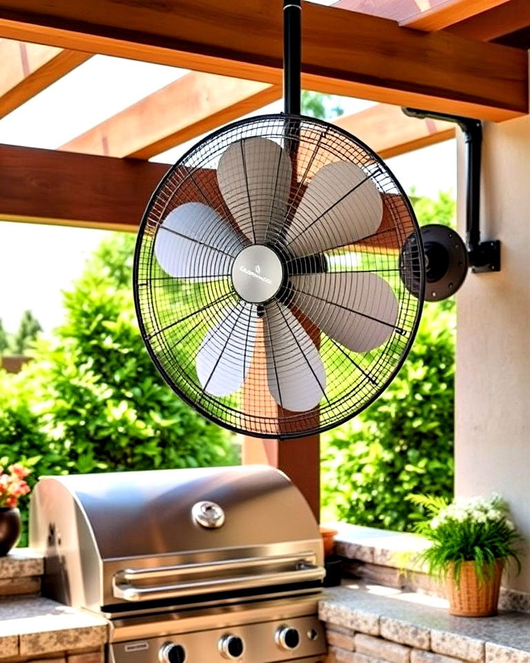 bbq with outdoor fan