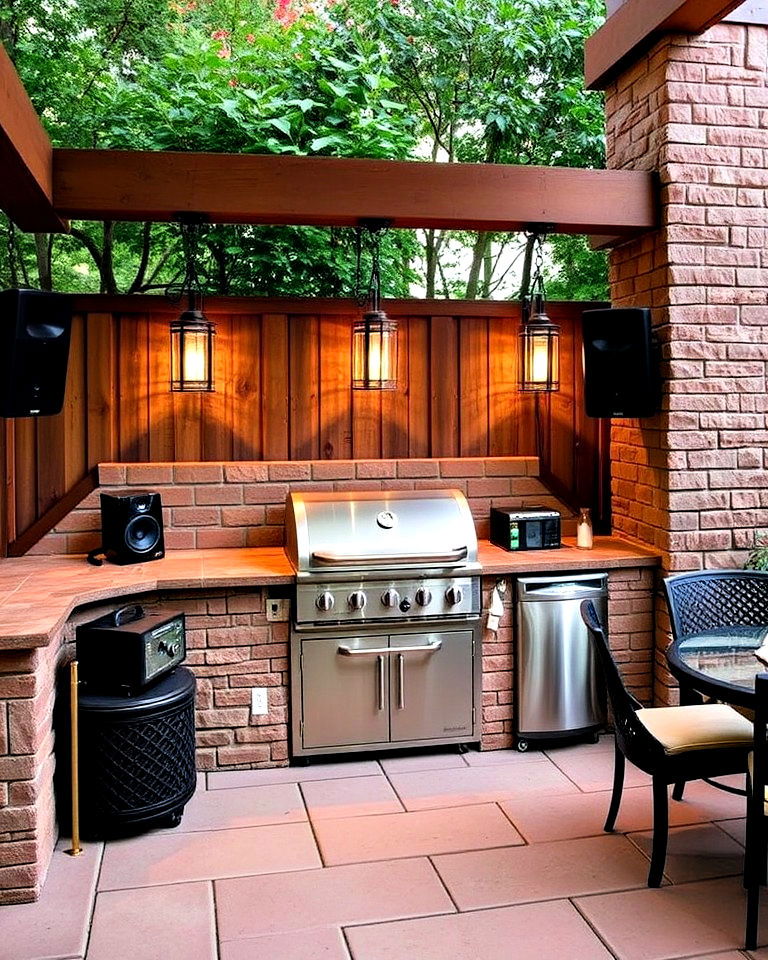 bbq with outdoor music system