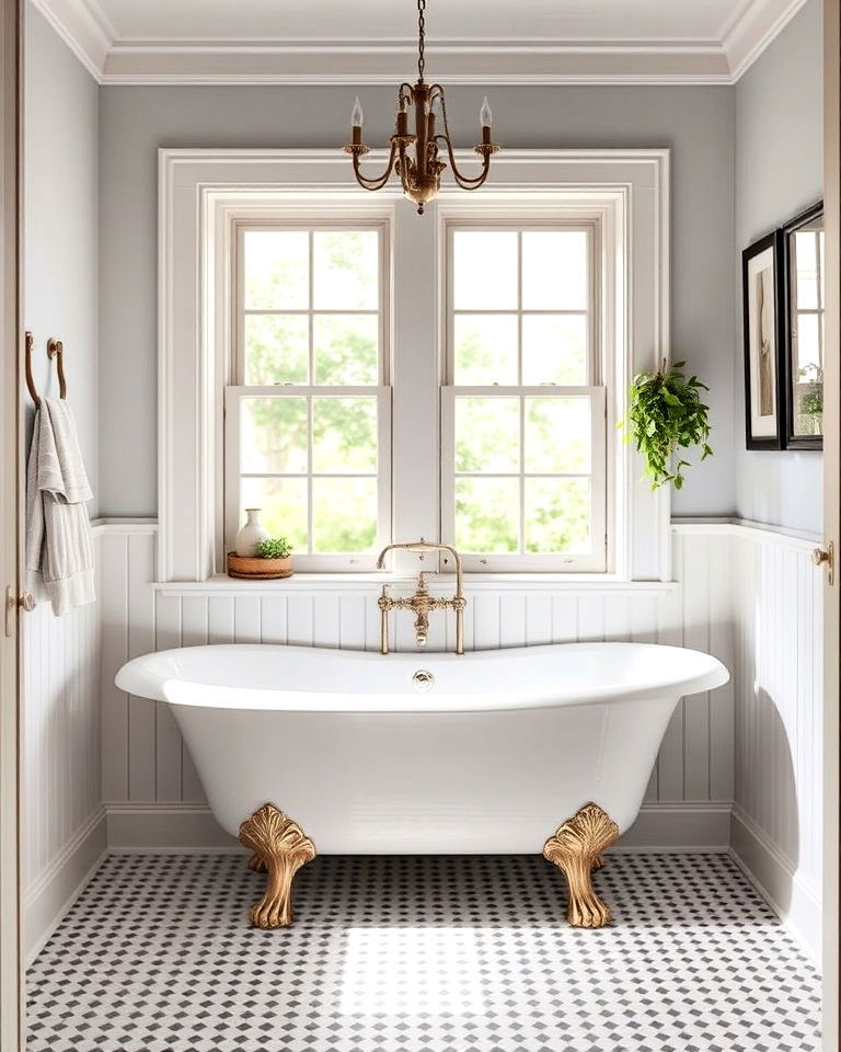 beadboard around a freestanding tub