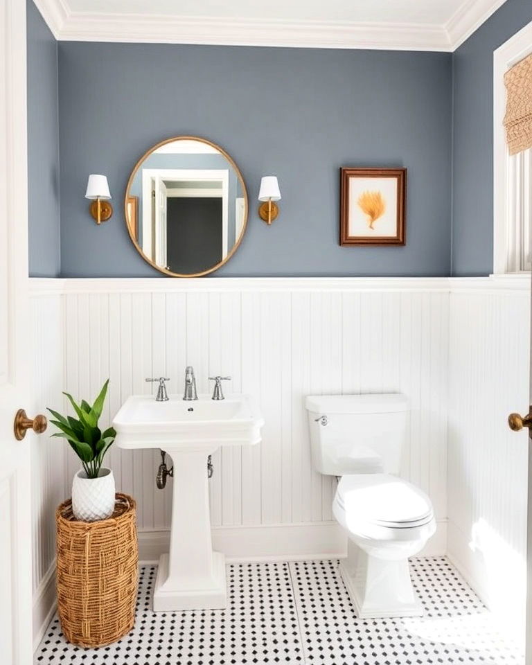beadboard bathroom with chair rail