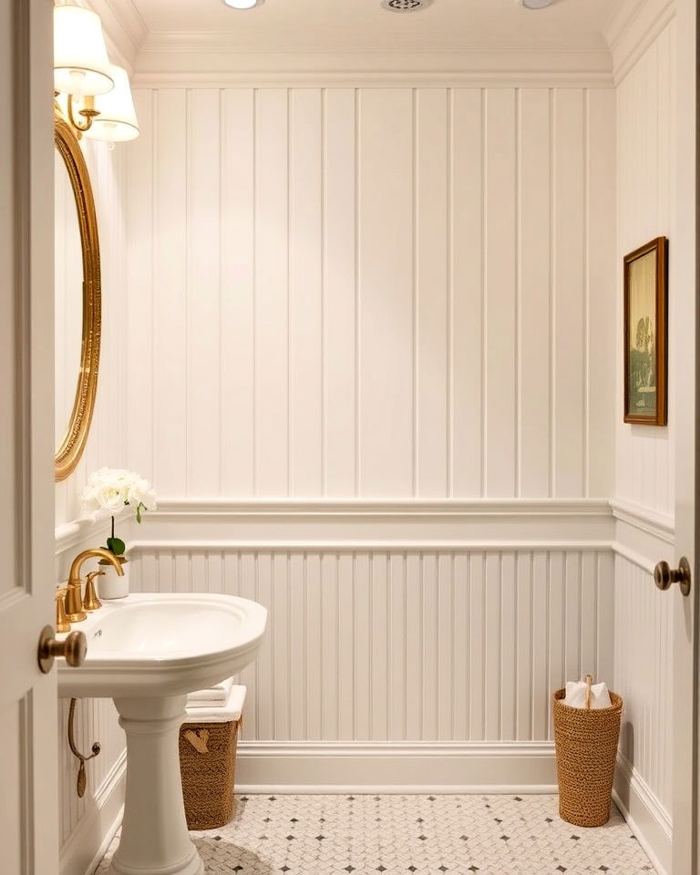 beadboard bathroom with wainscoting