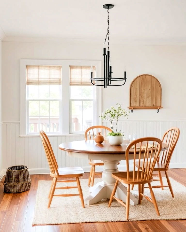 beadboard wainscoting for a cottage inspired dining room