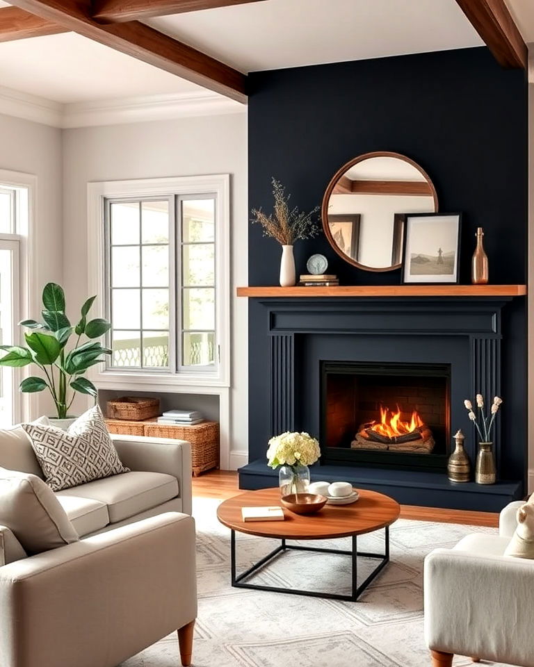 beautiful painted fireplace wall