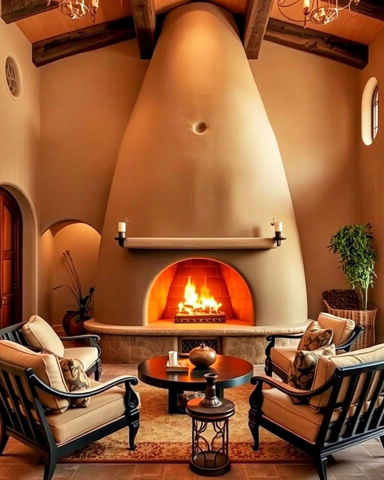 beehive fireplace for spanish style interiors