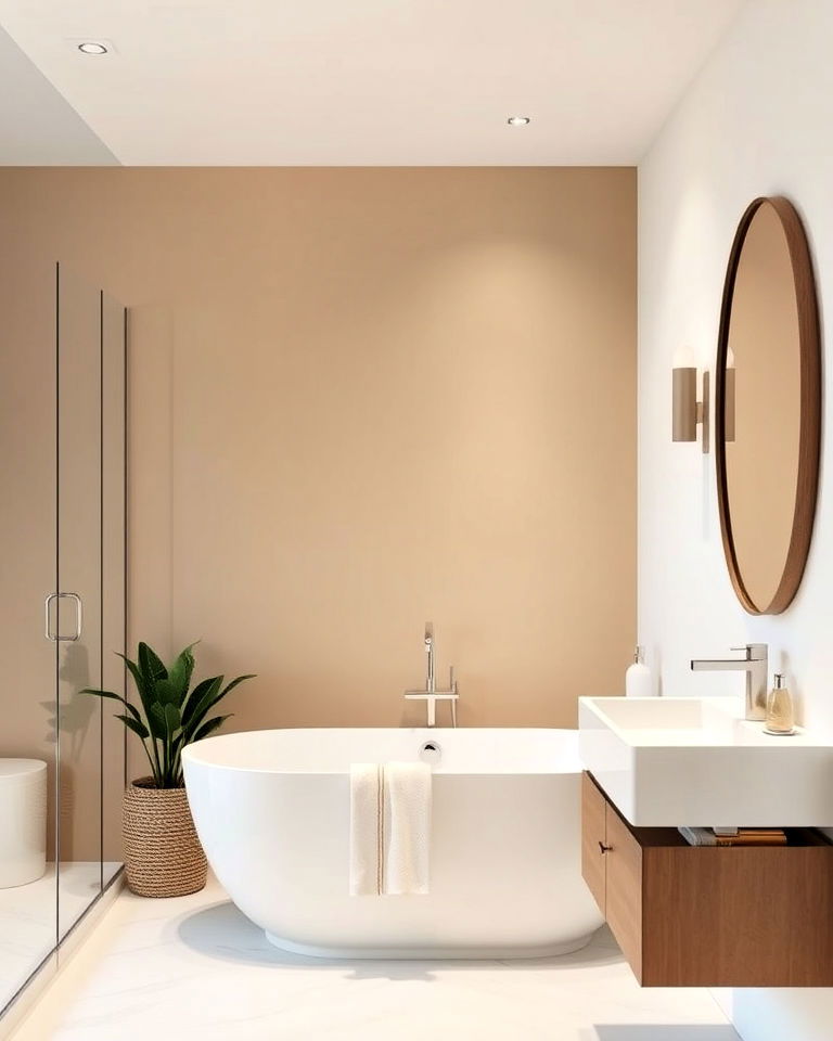 beige accent wall for a subtle pop