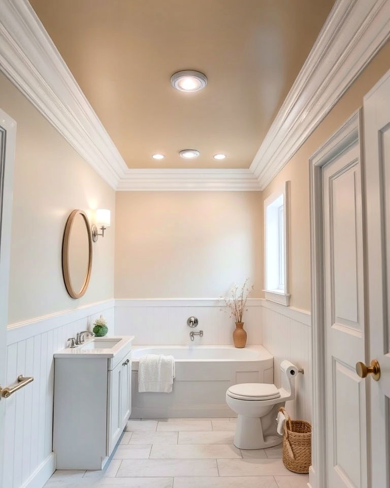beige ceiling for an unexpected twist