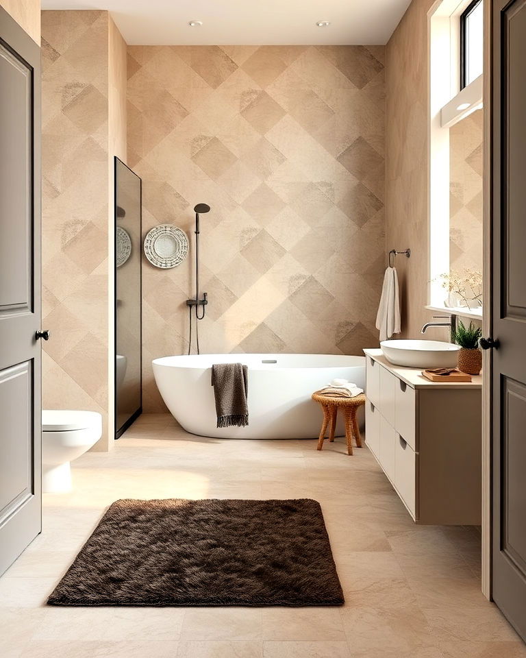beige floor tiles for a grounded look