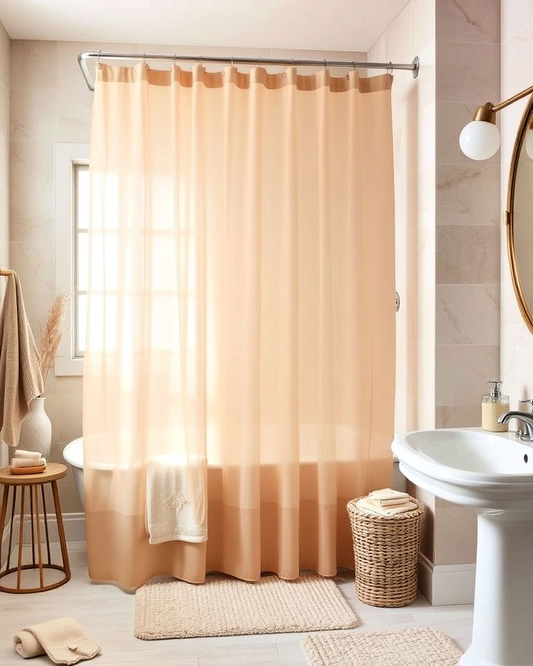 beige shower curtains for soft elegance