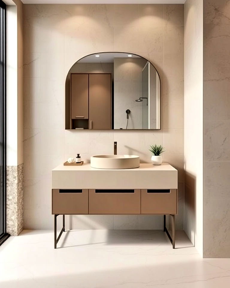 beige sink basin for a modern touch
