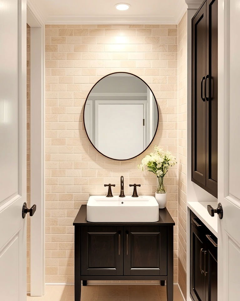 beige tile backsplash for a subtle statement