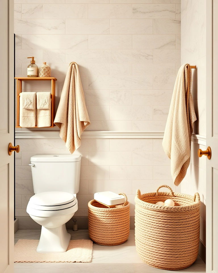 beige towels and accessories for a polished look