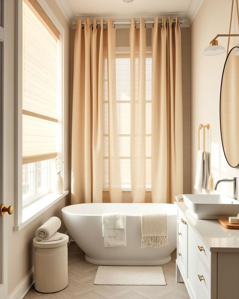 beige window treatments for soft light
