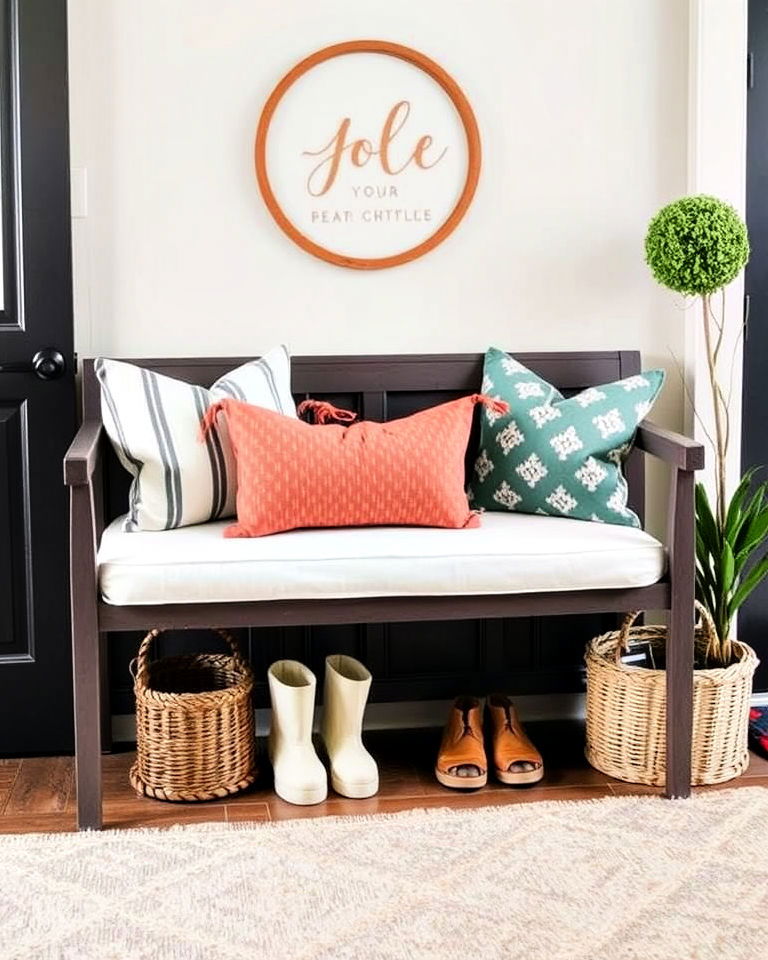 bench with cushions for extra comfort