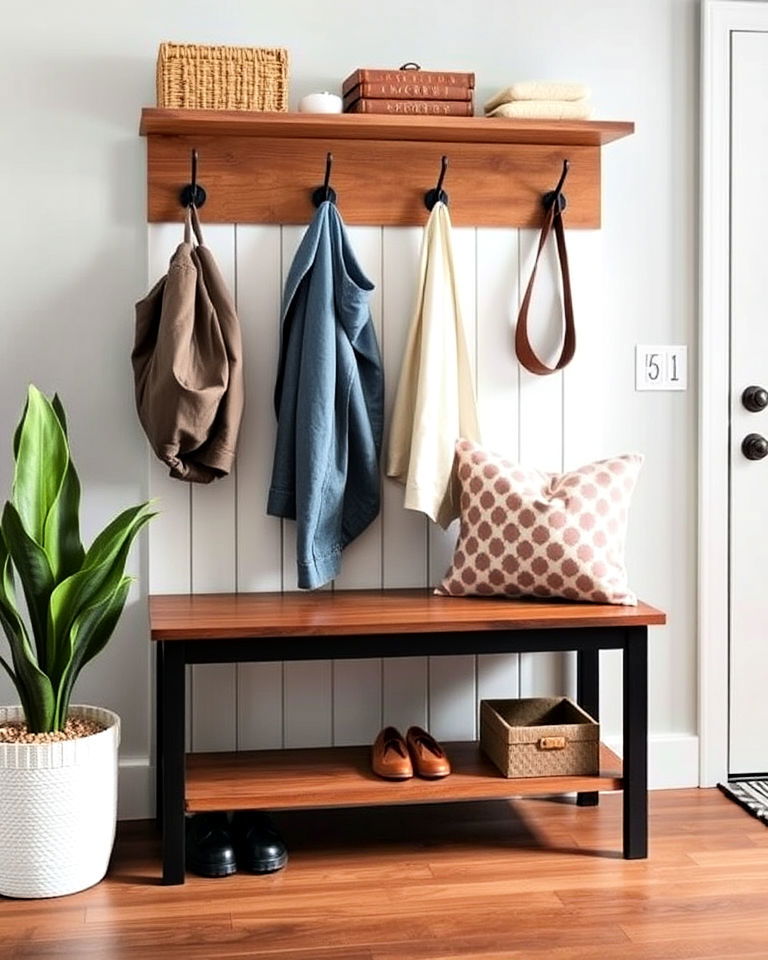 bench with hooks for extra utility