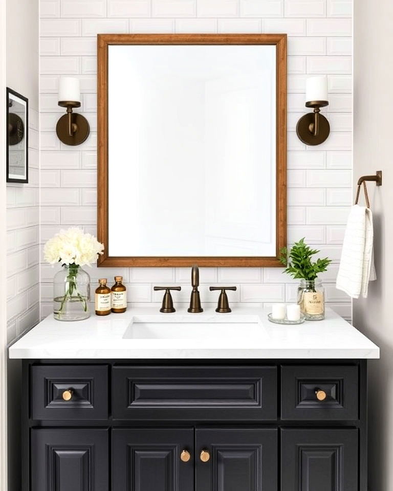 beveled subway tiles bathroom backsplash