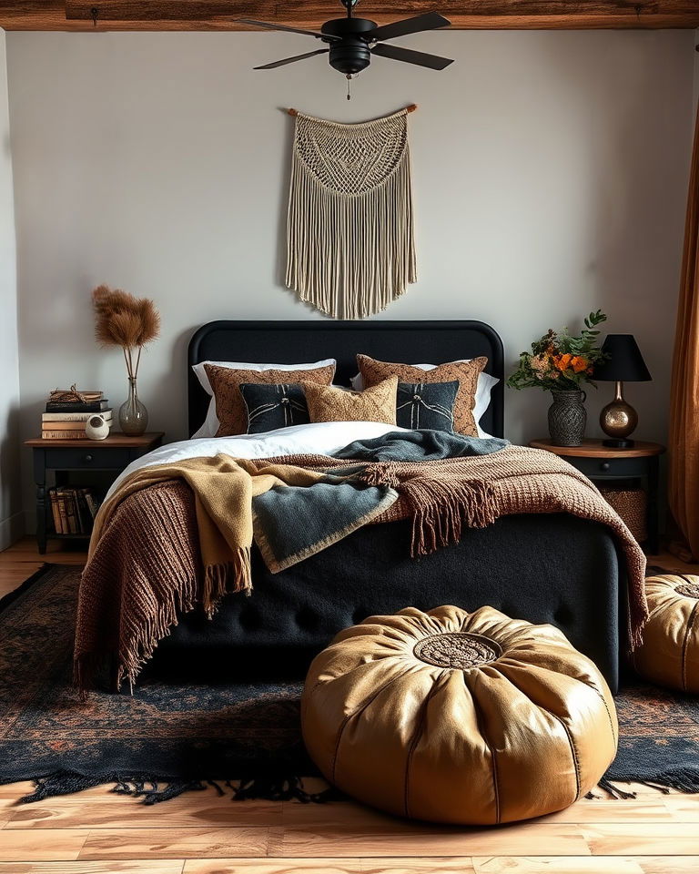 black and brown bohemian retreat