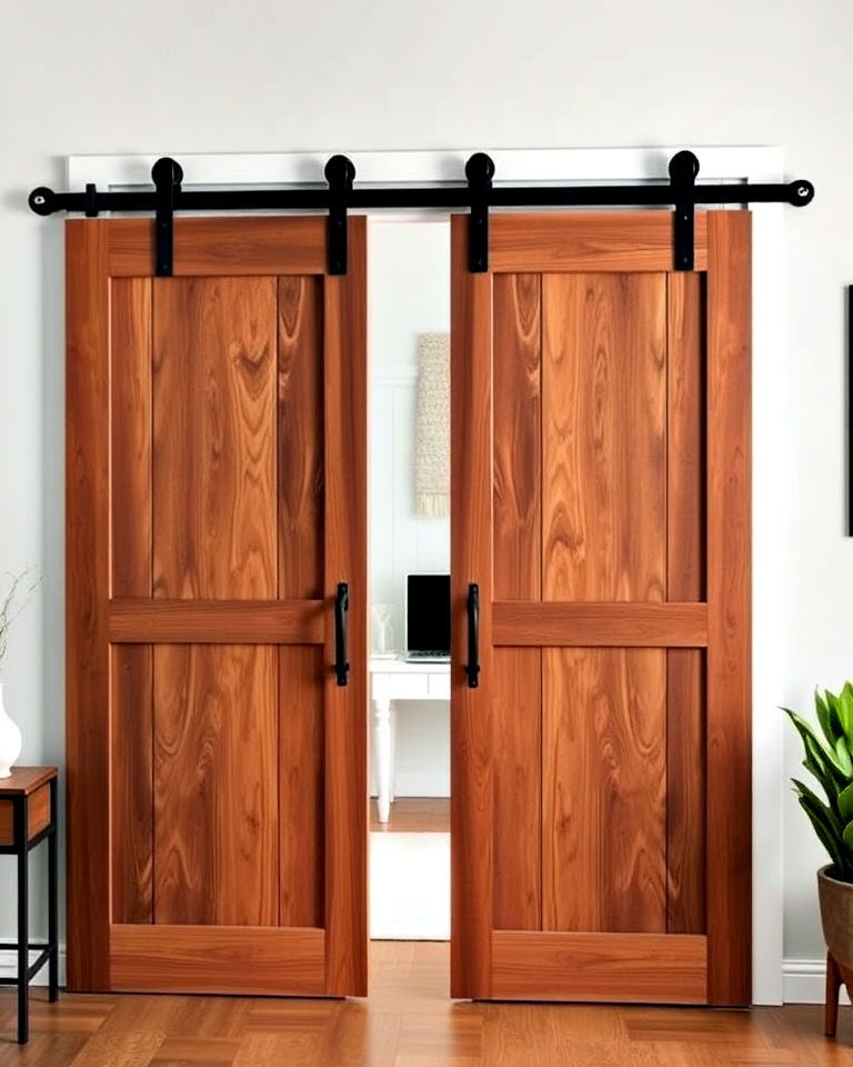 black and brown sliding barn door