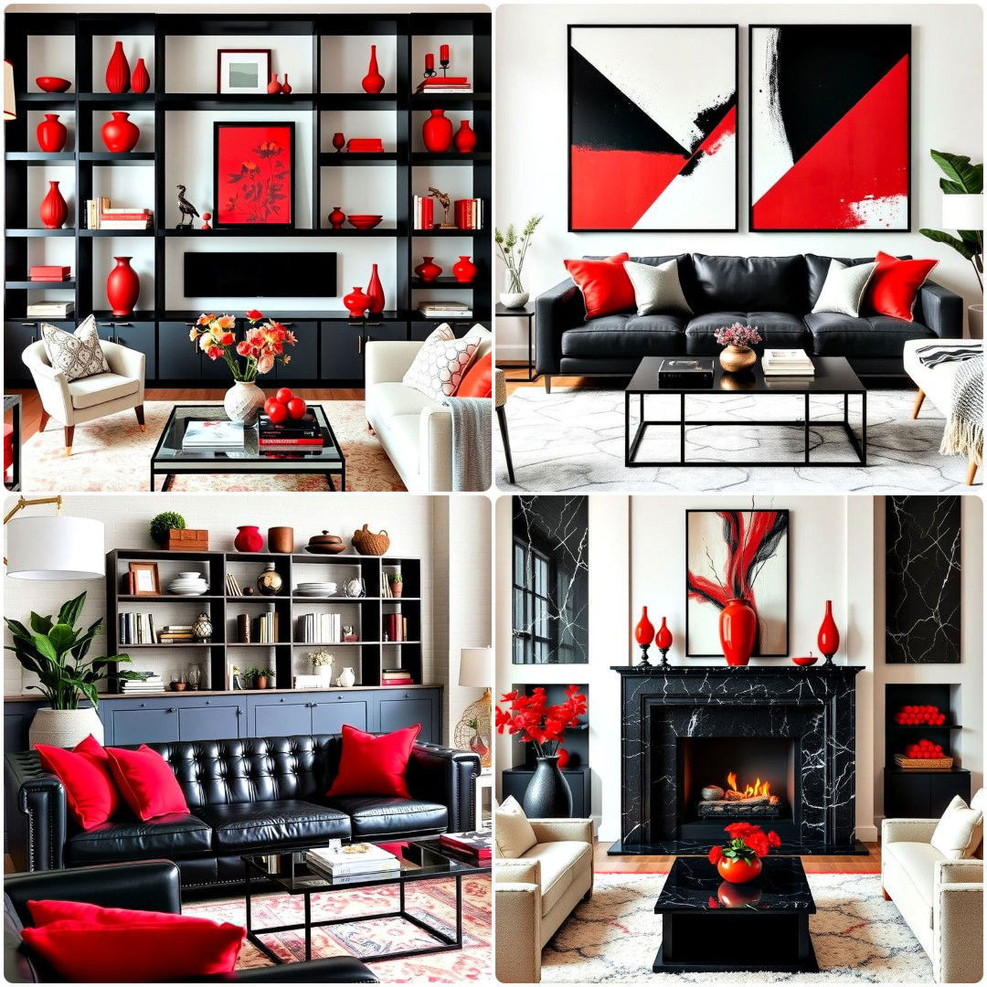 20 Red and Black Living Room Ideas To Spice up Your Decor