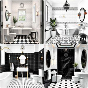 black and white bathroom tile ideas