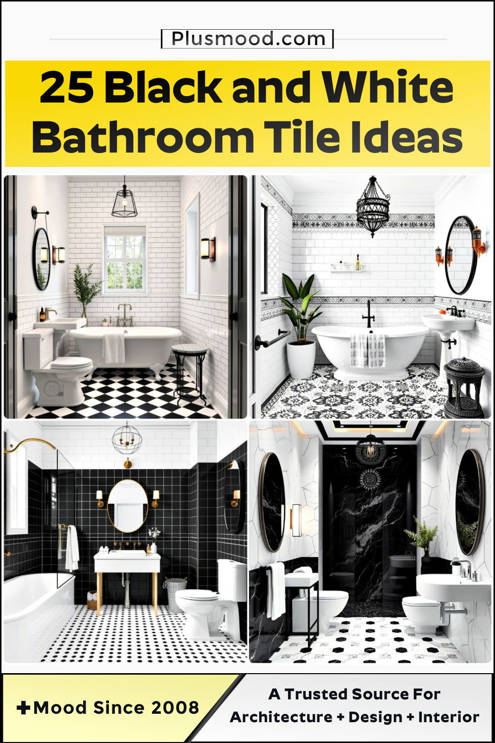 black and white bathroom tile ideas and inspiration