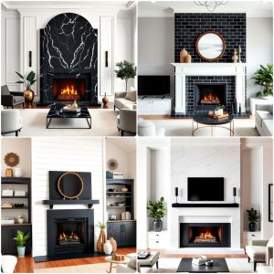 black and white fireplace ideas