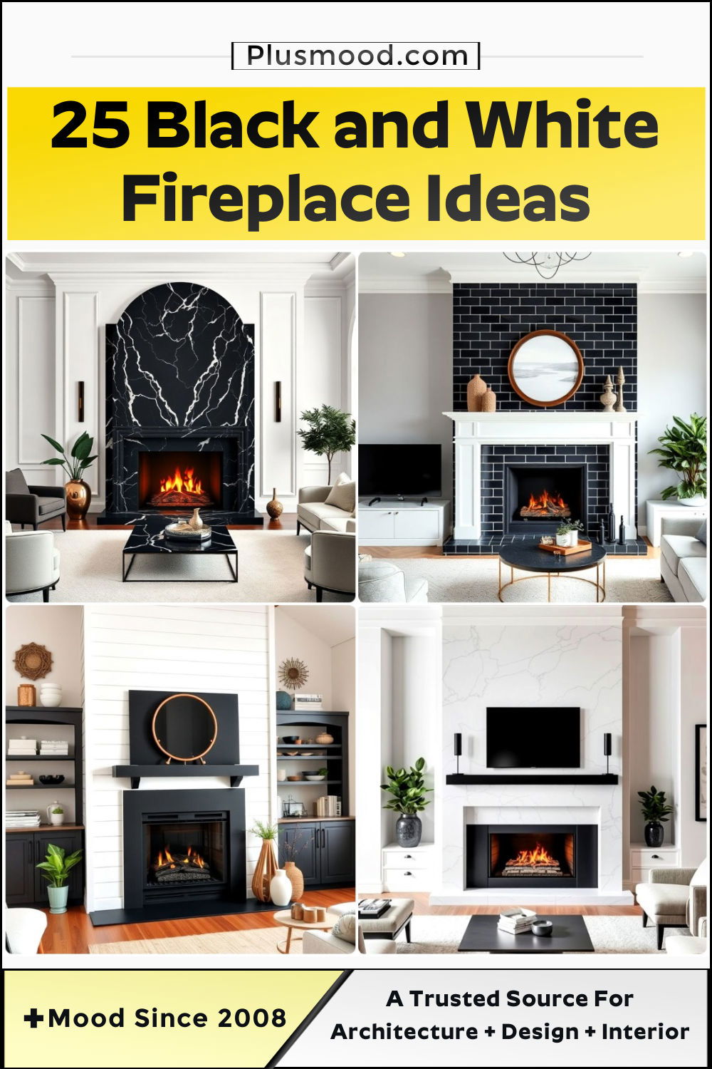 black and white fireplace ideas and inspiration