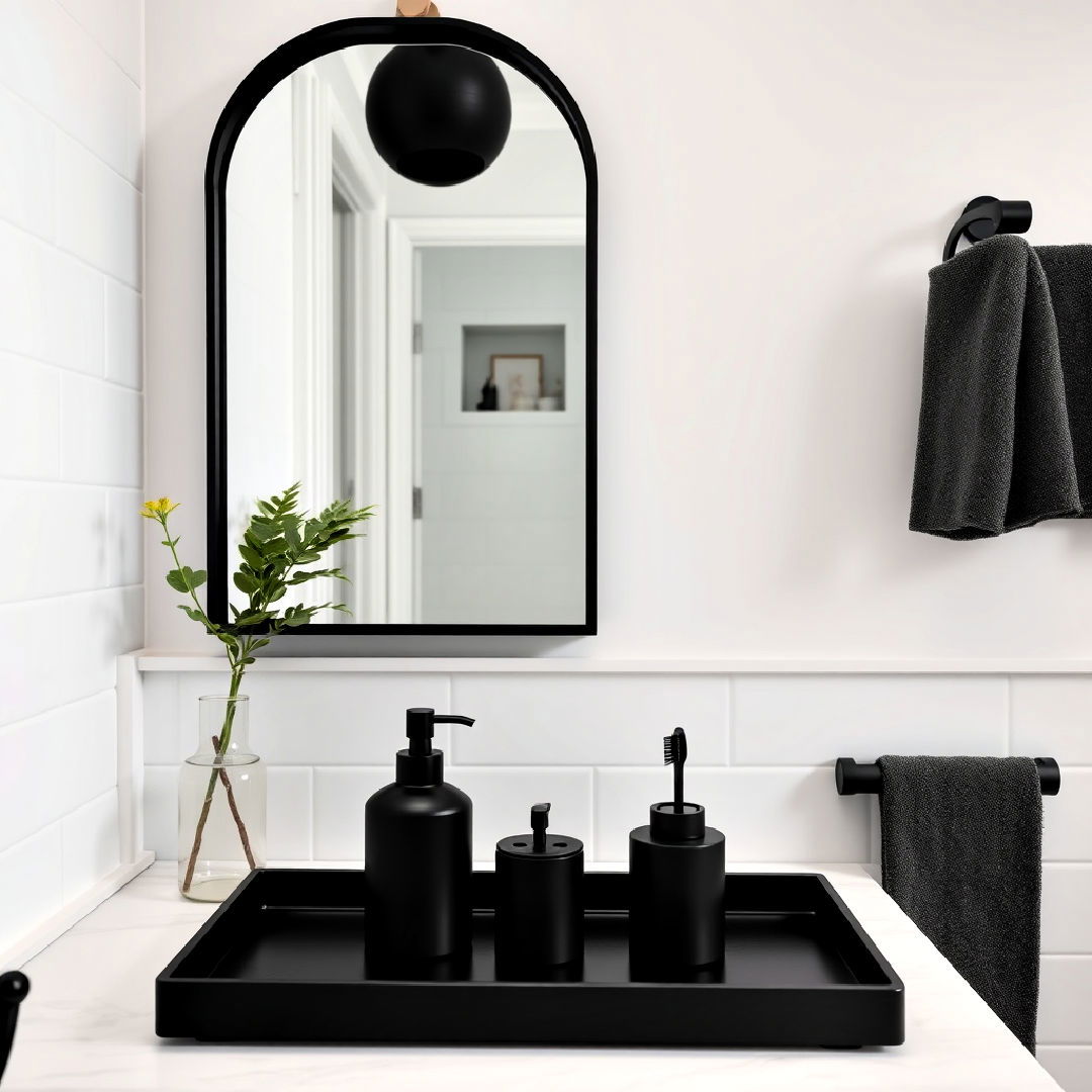 black bathroom accessories idea