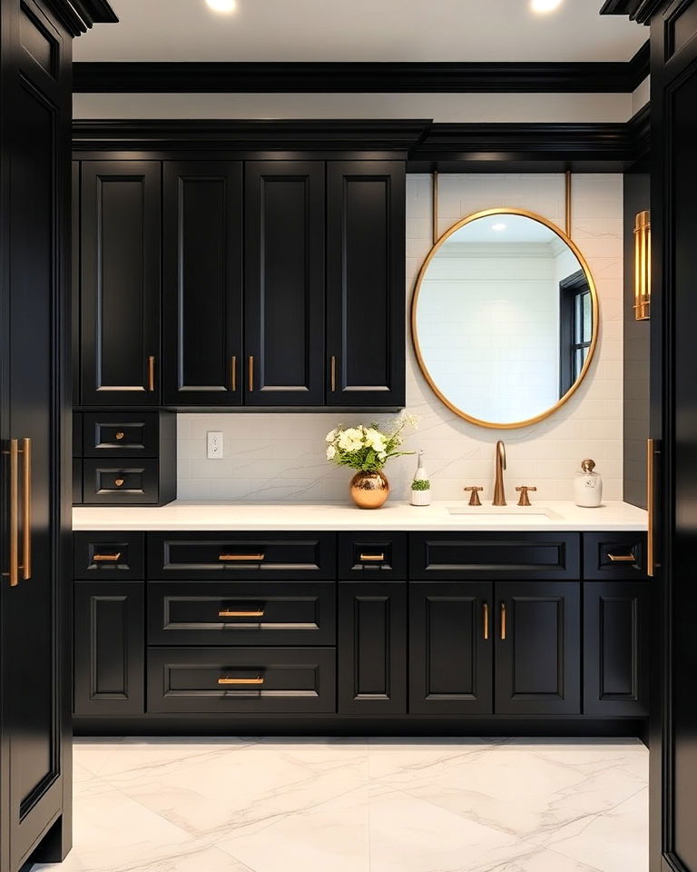 black bathroom cabinetry to make a bold statement