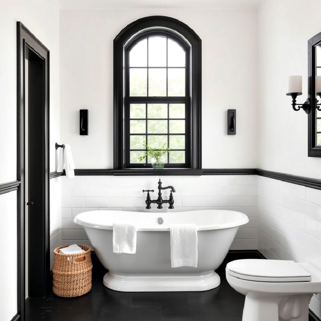 black bathroom trim for a subtle edge